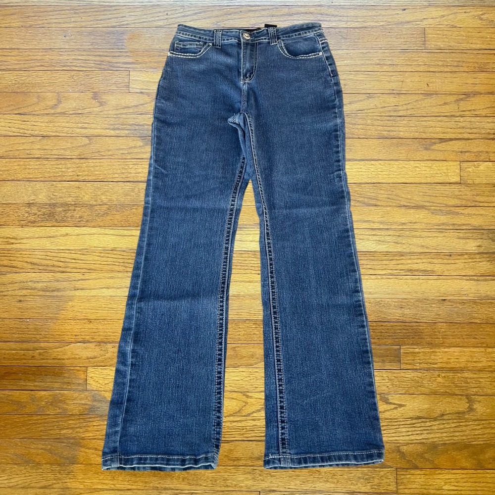 Tonica Women Bootcut Jeans Size 7 Medium Wash Embroidered Wing Rhinestone Y2K